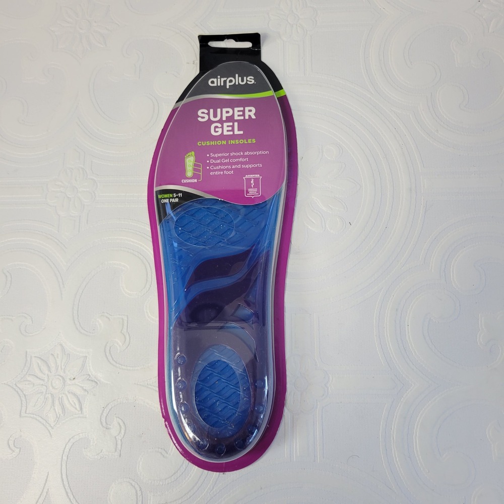 airplus Super Gel Cushion Insoles‎ Women 5-11 Shock Absorption Arch Support